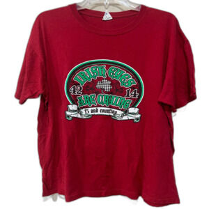 1990s Vintage Mens Short Sleeve Irish Eyes Are Crying Red Green T-Shirt Tee xl
